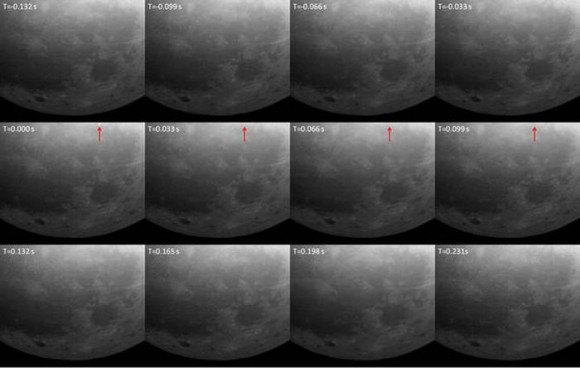 Imágenes reales de uno de los impactos en la Luna recogidos por el NELIOTA Project/ESA